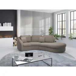 Ecksofa Jazz V in Mikrofaser Braun 266/230 cm