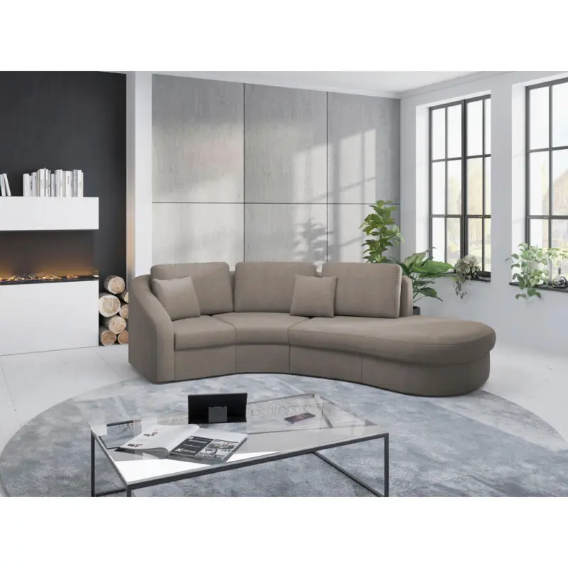 Ecksofa Jazz V in Mikrofaser Braun 266/230 cm