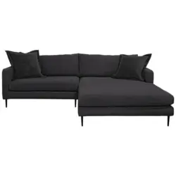 Ecksofa Joker in Cord Schwarz 268/193 cm