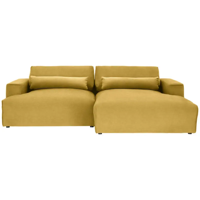 Ecksofa Felicia in Struktur Goldfarben 267/187 cm