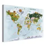 XXXLutz Lauterach - Ihr M&ouml;belhaus bei Bregenz Leinwandbild Tiere, Weltkarte, Kinder 120/80/1,2 cm