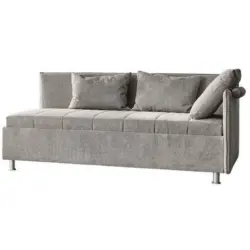 Polsterliege in Flachgewebe Graubraun