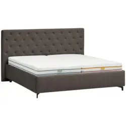 Polsterbett gepolstertes Kopfteil, Lattenroste Anthrazit 200/200 cm