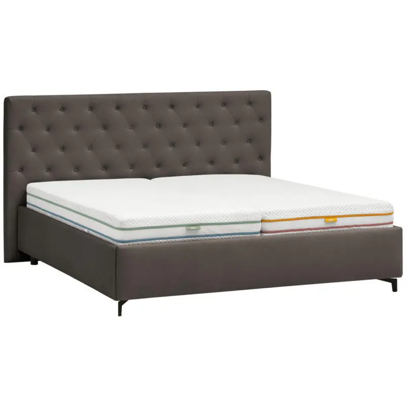 Polsterbett gepolstertes Kopfteil, Lattenroste Anthrazit 200/200 cm