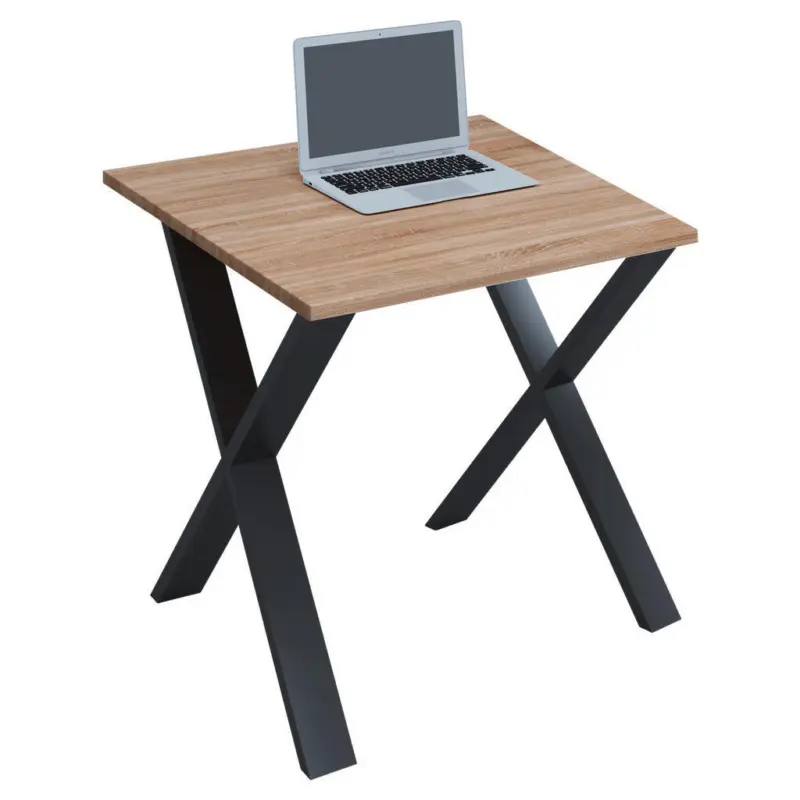 Schreibtisch 80/80/76 cm in Schwarz, Sonoma Eiche