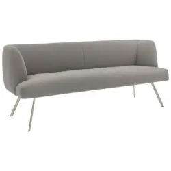 Sitzbank 200/87/64 cm in Edelstahlfarben, Graubraun