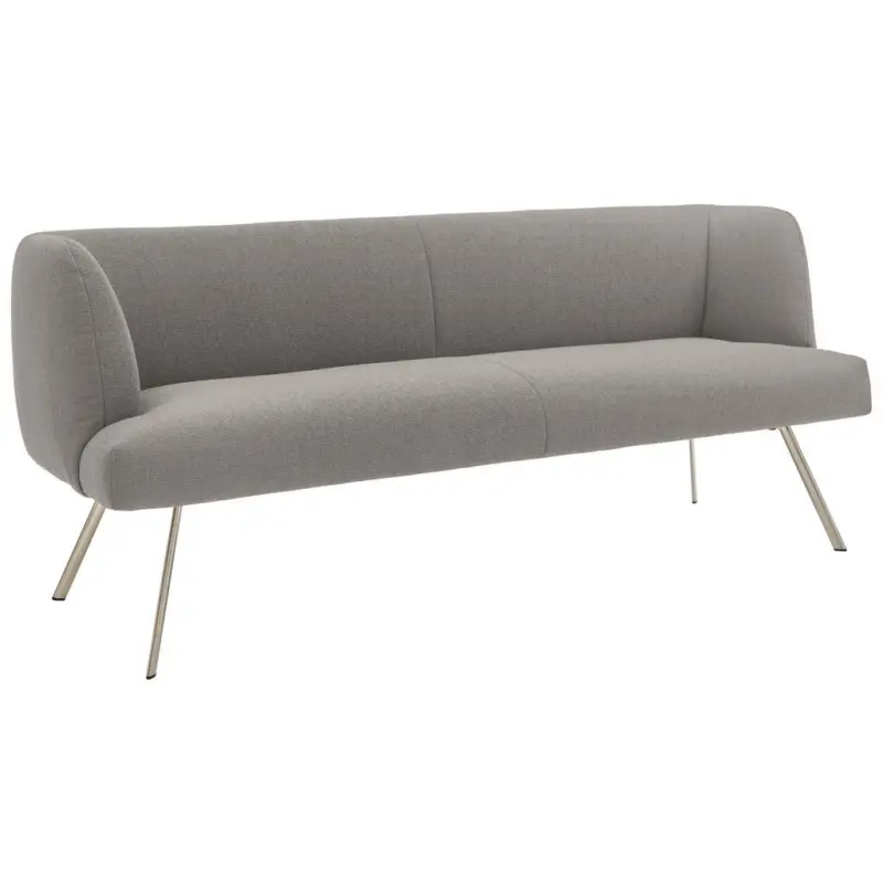 Sitzbank 200/87/64 cm in Edelstahlfarben, Graubraun