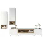 XXXLutz Lauterach - Ihr M&ouml;belhaus bei Bregenz Wohnwand in Wei&szlig;, Eichefarben, Wei&szlig; Hochglanz 295,1/205,2/58,5 cm