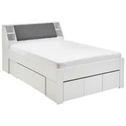 Stauraumbett 140/200 cm in Wei&szlig;