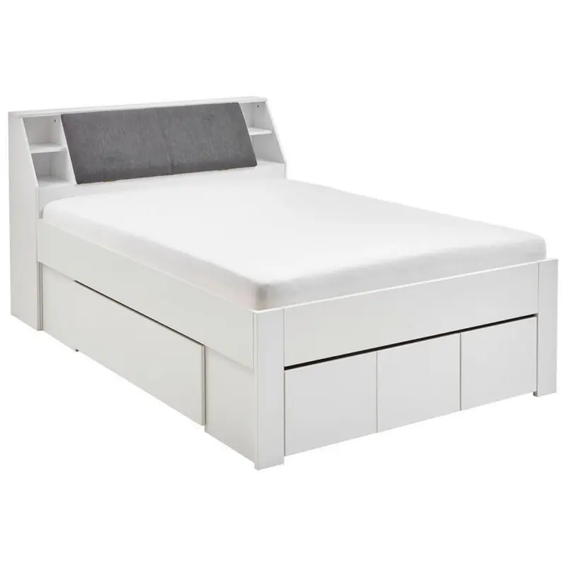 Stauraumbett 140/200 cm in Wei&szlig;