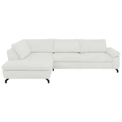Ecksofa Sense in Cord, Velours Creme, Naturfarben 197/291 cm