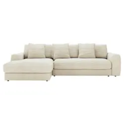 Ecksofa in Cord Creme 190/310 cm