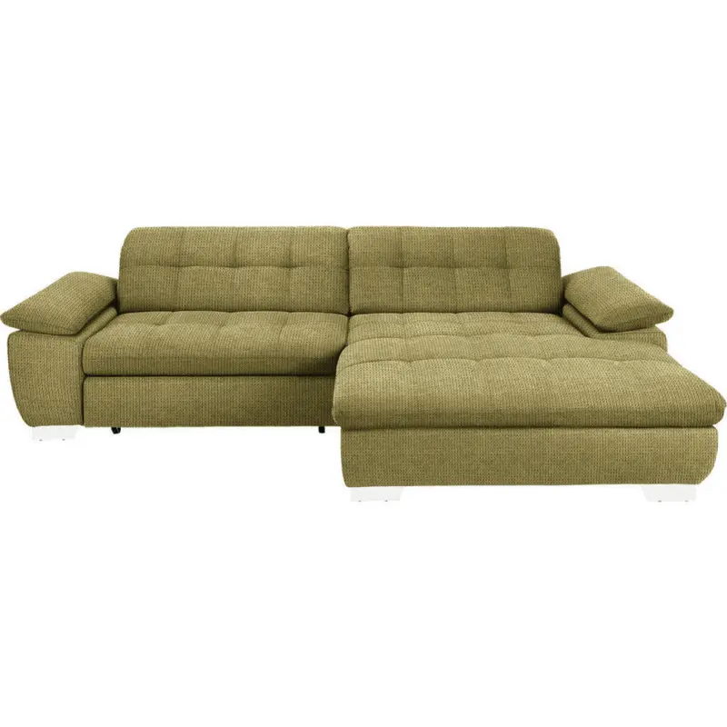 Ecksofa in Mikrofaser Gr&uuml;n 265/180 cm