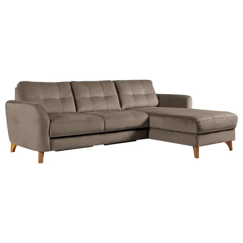 Ecksofa in Samt Beige