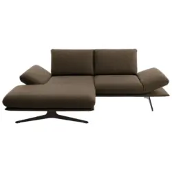 Ecksofa in Flachgewebe Dunkelbraun 155/234 cm
