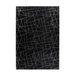 Flachwebeteppich 200/290 cm Bijou 125 Schwarz / Silber Schwarz, Silberfarben