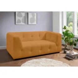 2-Sitzer-Sofa in Mikrofaser Goldfarben