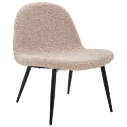 Sessel in Teddystoff Braun, Schwarz