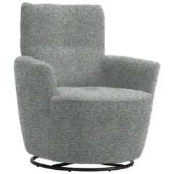 Sessel in Chenille, Flachgewebe Grau, Pastellblau