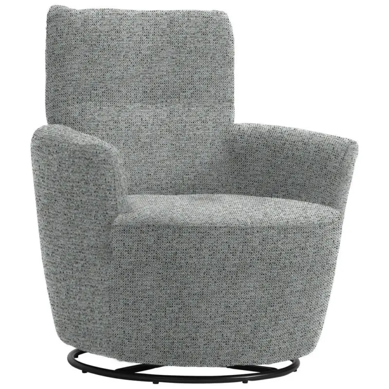 Sessel in Chenille, Flachgewebe Grau, Pastellblau