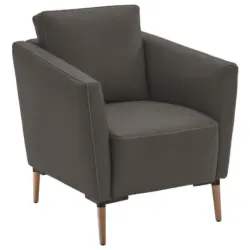 Sessel in Echtleder Dunkelgrau