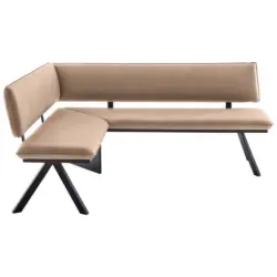 Eckbank 140/180 cm in Schwarz, Beige