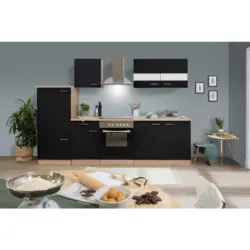 K&uuml;chenleerblock 270 cm in Schwarz