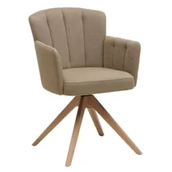 Armlehnstuhl in Holz, Textil Fango, Wildeiche