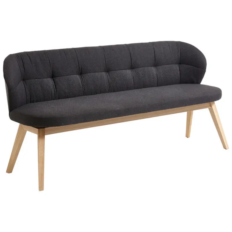 Sitzbank 188/84/60 cm in Anthrazit, Schwarz, Eichefarben