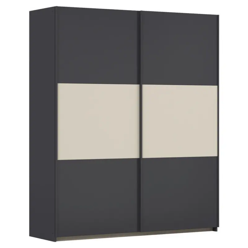 Schwebet&uuml;renschrank in Grau, Alufarben, Champagner