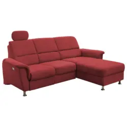 Ecksofa in Mikrofaser Rot 231/165 cm