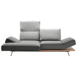 Ecksofa in Flachgewebe Hellgrau 132/240 cm
