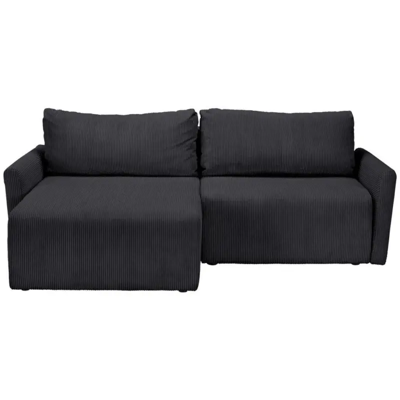 Ecksofa in Cord Anthrazit 228/146 cm