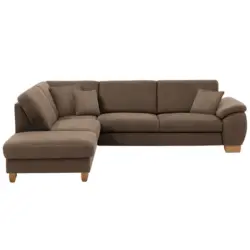 Ecksofa in Mikrofaser Dunkelbraun 236/286 cm