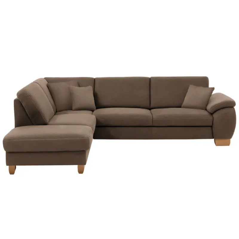 Ecksofa in Mikrofaser Dunkelbraun 236/286 cm
