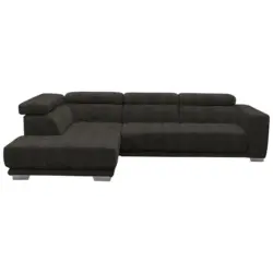 Ecksofa in Chenille Braun 207/301 cm