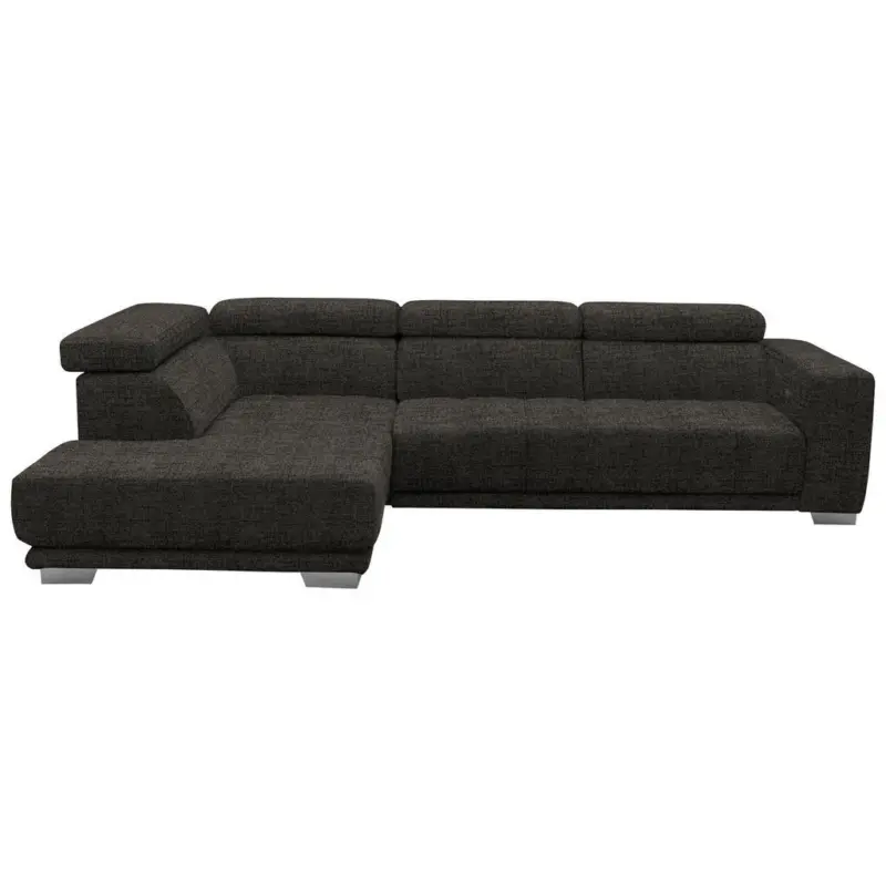 Ecksofa in Chenille Braun 207/301 cm