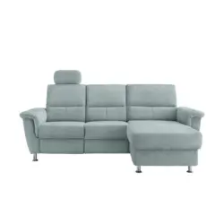 Ecksofa in Chenille Blau 231/165 cm