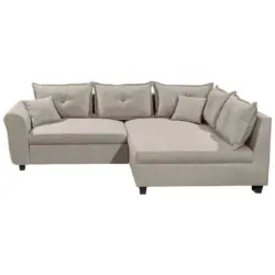 Ecksofa in Webstoff Sandfarben