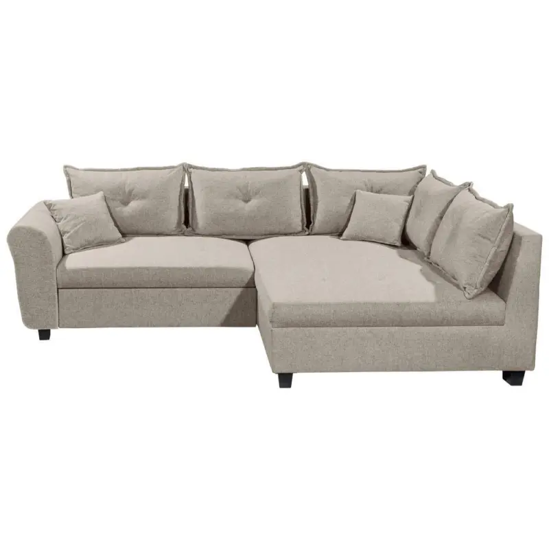 Ecksofa in Webstoff Sandfarben