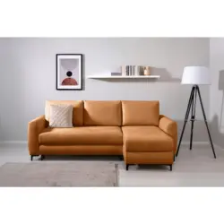 Ecksofa Moli in Mikrofaser Rostfarben