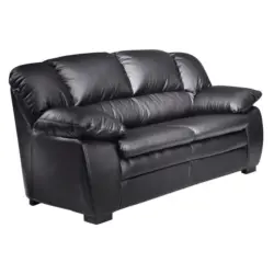 2-Sitzer-Sofa in Lederlook Schwarz