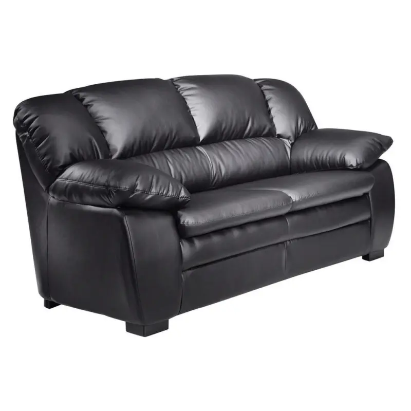 2-Sitzer-Sofa in Lederlook Schwarz