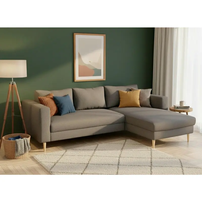 Eckschlafsofa in Struktur Anthrazit