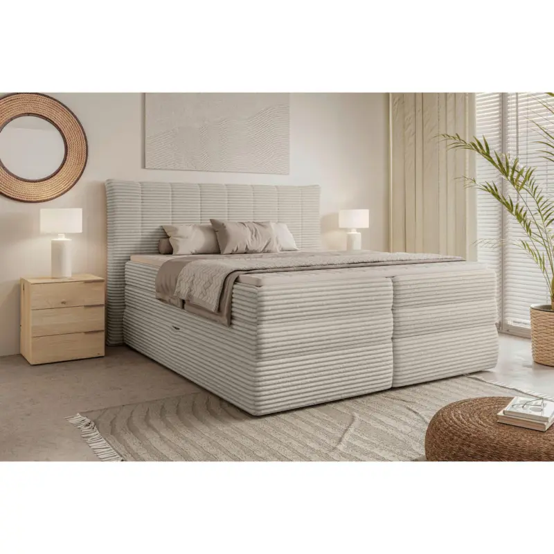 Boxspringbett 180/200 cm in Beige