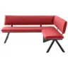 Eckbank 180/140 cm in Rot, Schwarz