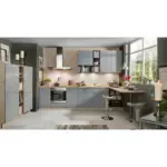 XXXLutz Lauterach - Ihr M&ouml;belhaus bei Bregenz K&uuml;chenleerblock 150/330 cm in Blau, Grau, Eichefarben