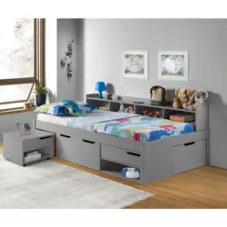 Stauraumbett 90/200 cm in Grau