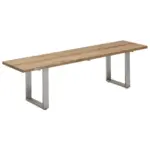 XXXLutz Lauterach - Ihr M&ouml;belhaus bei Bregenz Gartenbank 160/46/40 cm in Edelstahlfarben, Teakfarben