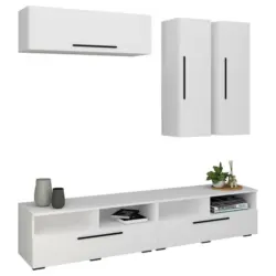 Wohnwand in Wei&szlig; 190/200/40 cm